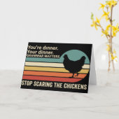 Funny Grammar Chicken You're Dinner Your Dinner カード (黄色い花)