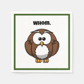 Funny Grammar Owl Cartoon for Writers & Word Nerds スタンダードカクテルナプキン (正面)