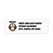 Funny Grammar Owl Cartoon for Writers & Word Nerds ラベル (正面)