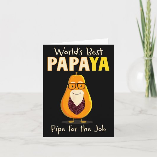 Funny Grandfather World's Papa Papaya Pun  カード (正面)