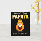 Funny Grandfather World's Papa Papaya Pun  カード (黄色い花)