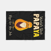 Funny Grandfather World's Papa Papaya Pun  フリースブランケット (正面(横))