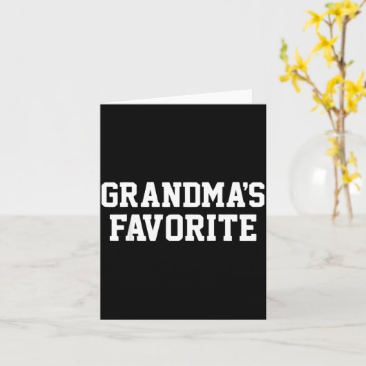 Funny Grandma's Favorite Black Modern Clic Crew  カード (黄色い花)