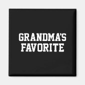 Funny Grandma's Favorite Black Modern Clic Crew  マグネット (正面)