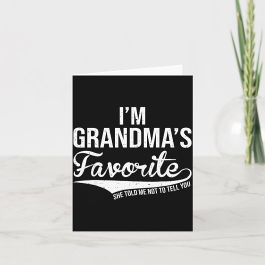 Funny Grandma's Favorite Grandson &amp; Granddaugh カード (正面)