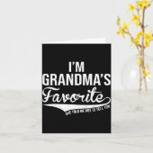 Funny Grandma's Favorite Grandson &amp; Granddaugh カード (黄色い花)