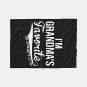 Funny Grandma's Favorite Grandson & Granddaugh フリースブランケット (正面(横))