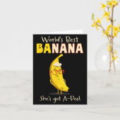 Funny Grandmother World's Nana Banana Pun  カード (黄色い花)