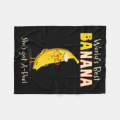 Funny Grandmother World's Nana Banana Pun  フリースブランケット (正面(横))