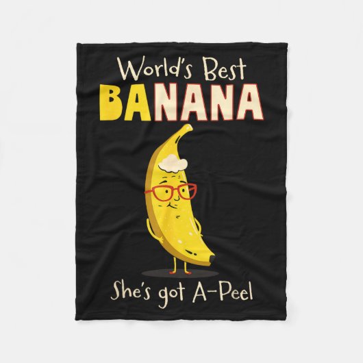 Funny Grandmother World's Nana Banana Pun  フリースブランケット (正面)