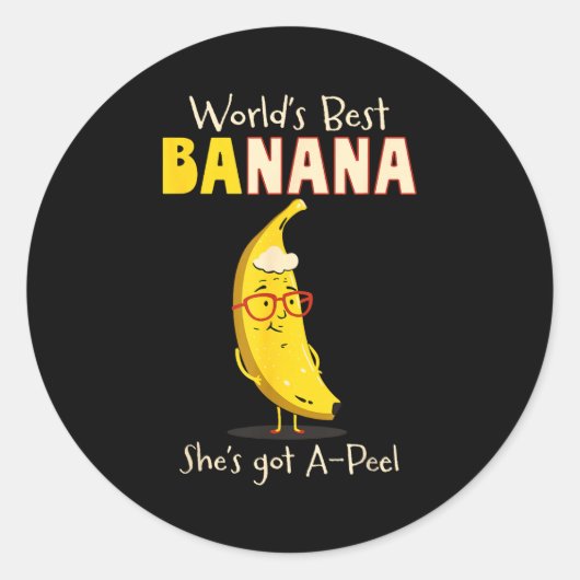 Funny Grandmother World's Nana Banana Pun  ラウンドシール (正面)