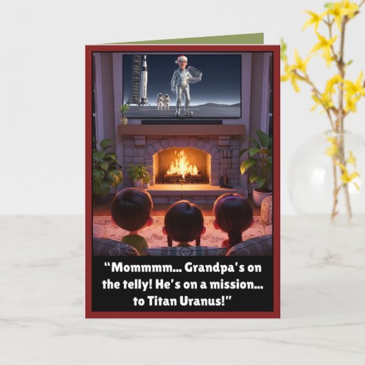 Funny Grandpa Christmas カード (黄色い花)