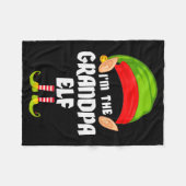Funny Grandpa Elf Matching Family Group Pj Christm フリースブランケット (正面(横))