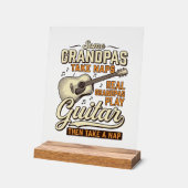 Funny Grandpa Guitar Vintage Engraving Shirt Desig アクリルサイン (傾斜)