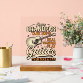 Funny Grandpa Guitar Vintage Engraving Shirt Desig アクリルサイン (ウェディング)