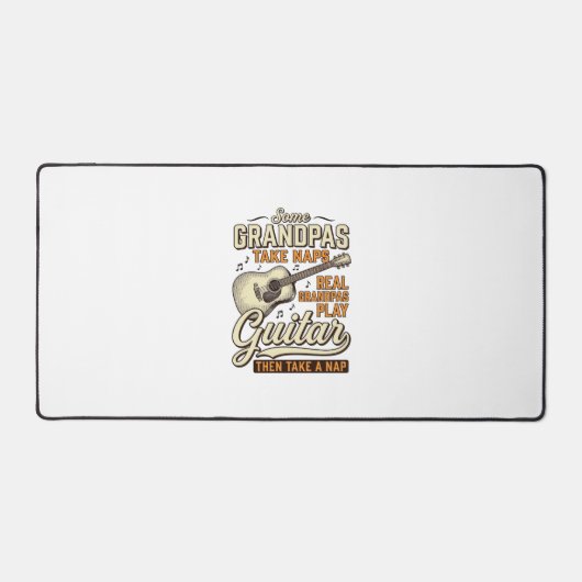 Funny Grandpa Guitar Vintage Engraving Shirt Desig デスクマット (正面)