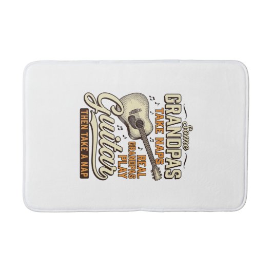 Funny Grandpa Guitar Vintage Engraving Shirt Desig バスマット (正面)