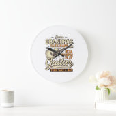 Funny Grandpa Guitar Vintage Engraving Shirt Desig ラージ壁時計 (ホーム)