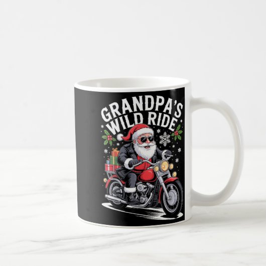 Funny Grandpa's Biker Ride Christmas Motorcycle Sa コーヒーマグカップ (右)