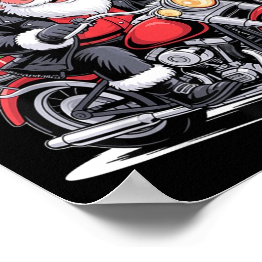 Funny Grandpa's Biker Ride Christmas Motorcycle Sa ポスター (角)