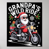 Funny Grandpa's Biker Ride Christmas Motorcycle Sa ポスター (正面)