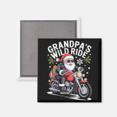 Funny Grandpa's Biker Ride Christmas Motorcycle Sa マグネット (正面/裏面)