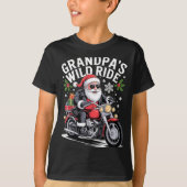 Funny Grandpa's Biker Ride Christmas Motorcycle Sa Tシャツ (正面)