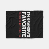 Funny Grandpa's Favorite Granhild I'm Grandpa's Fa フリースブランケット (正面(横))