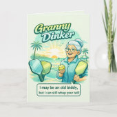 Funny Granny Dinker Pickleball Funny カード (正面)