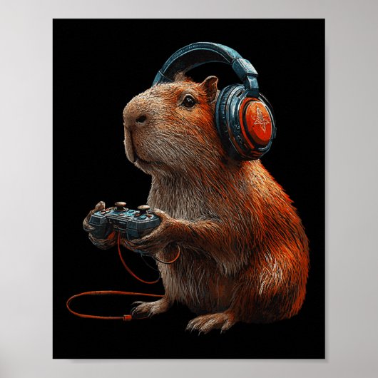 Funny Graphic Capyra Video Games For Gamer 1  ポスター (正面)