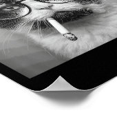 Funny Graphic Cat Smoking Adult Funny  ポスター (角)