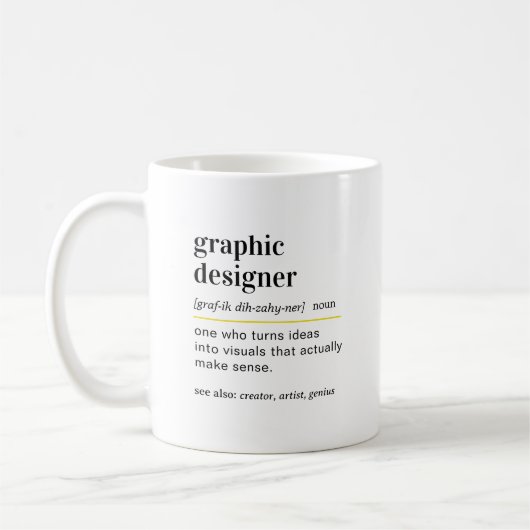 Funny graphic Designer Definition Gift コーヒーマグカップ (左)