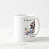 Funny Graphic Designer Mug Pug More Pop Gift for D コーヒーマグカップ (正面右)