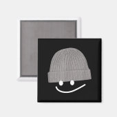 Funny Graphic Smile Face Men Women Cute Wool Hat W マグネット (正面/裏面)
