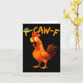 Funny Graphic Tee Chicken Humor Quote Rooster Meme カード (黄色い花)