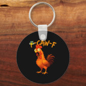 Funny Graphic Tee Chicken Humor Quote Rooster Meme キーホルダー (正面)