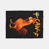 Funny Graphic Tee Chicken Humor Quote Rooster Meme フリースブランケット (正面(横))