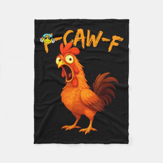 Funny Graphic Tee Chicken Humor Quote Rooster Meme フリースブランケット (正面)