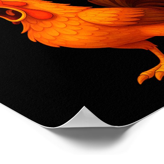 Funny Graphic Tee Chicken Humor Quote Rooster Meme ポスター (角)