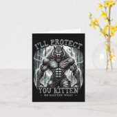 Funny Graphic Tee Ill Protect You Kitten Alpha Wol カード (黄色い花)