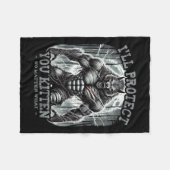 Funny Graphic Tee Ill Protect You Kitten Alpha Wol フリースブランケット (正面(横))