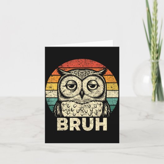 Funny Graphic Tees Owl Bruh For Boys Girls Men Wom カード (正面)