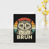 Funny Graphic Tees Owl Bruh For Boys Girls Men Wom カード (黄色い花)
