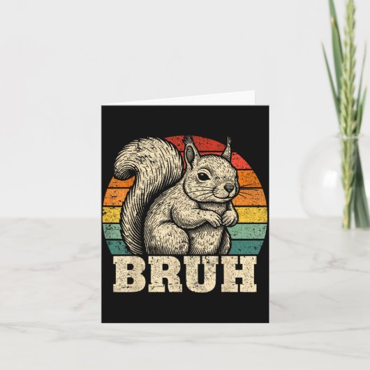 Funny Graphic Tees Squirrel Bruh For Boys Girls Me カード (正面)