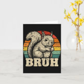 Funny Graphic Tees Squirrel Bruh For Boys Girls Me カード (黄色い花)