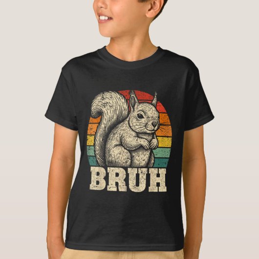 Funny Graphic Tees Squirrel Bruh For Boys Girls Me Tシャツ (正面)