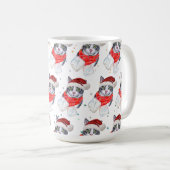 Funny Gray and White Tabby Cat Christmas コーヒーマグカップ (正面右)