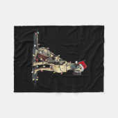Funny Great Dane Christmas Graphics Dog Lights Lov フリースブランケット (正面(横))