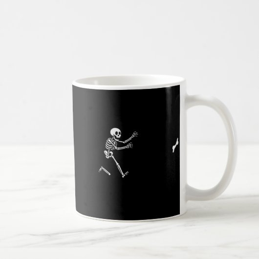 Funny Great Dane Running Skeleton Halloween コーヒーマグカップ (右)