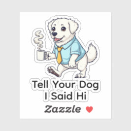 Funny Great Pyrenees Business Suit Coffee シール